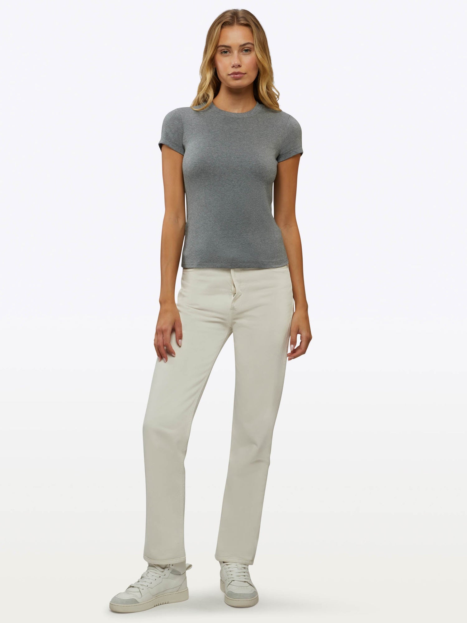 Womens | Tomboy Tee - Slim-Fit Tomboy Cotton | Heather Grey