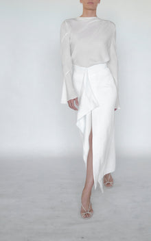 Helix Draped Skirt | White