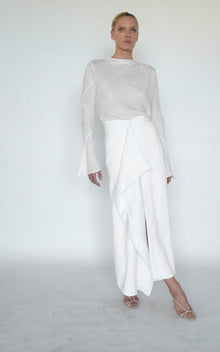 Helix Draped Skirt | White