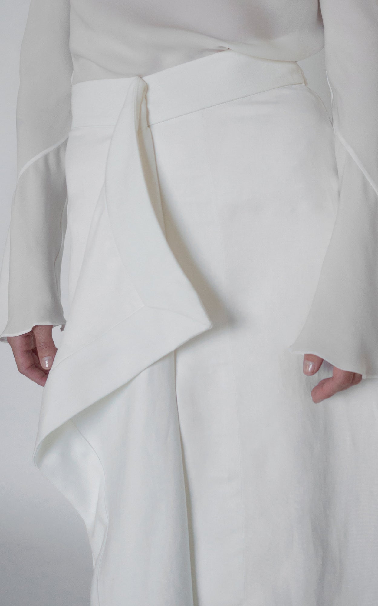 Helix Draped Skirt | White