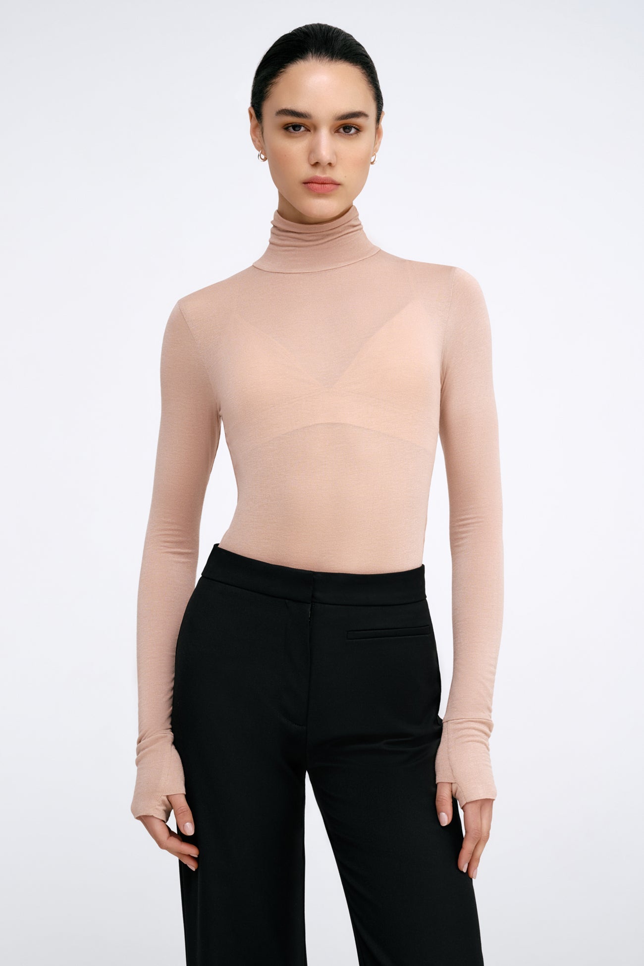 Annie Sheer Bodysuit | Light Beige