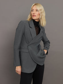 Lilith Blazer | Light Grey Pinstripe