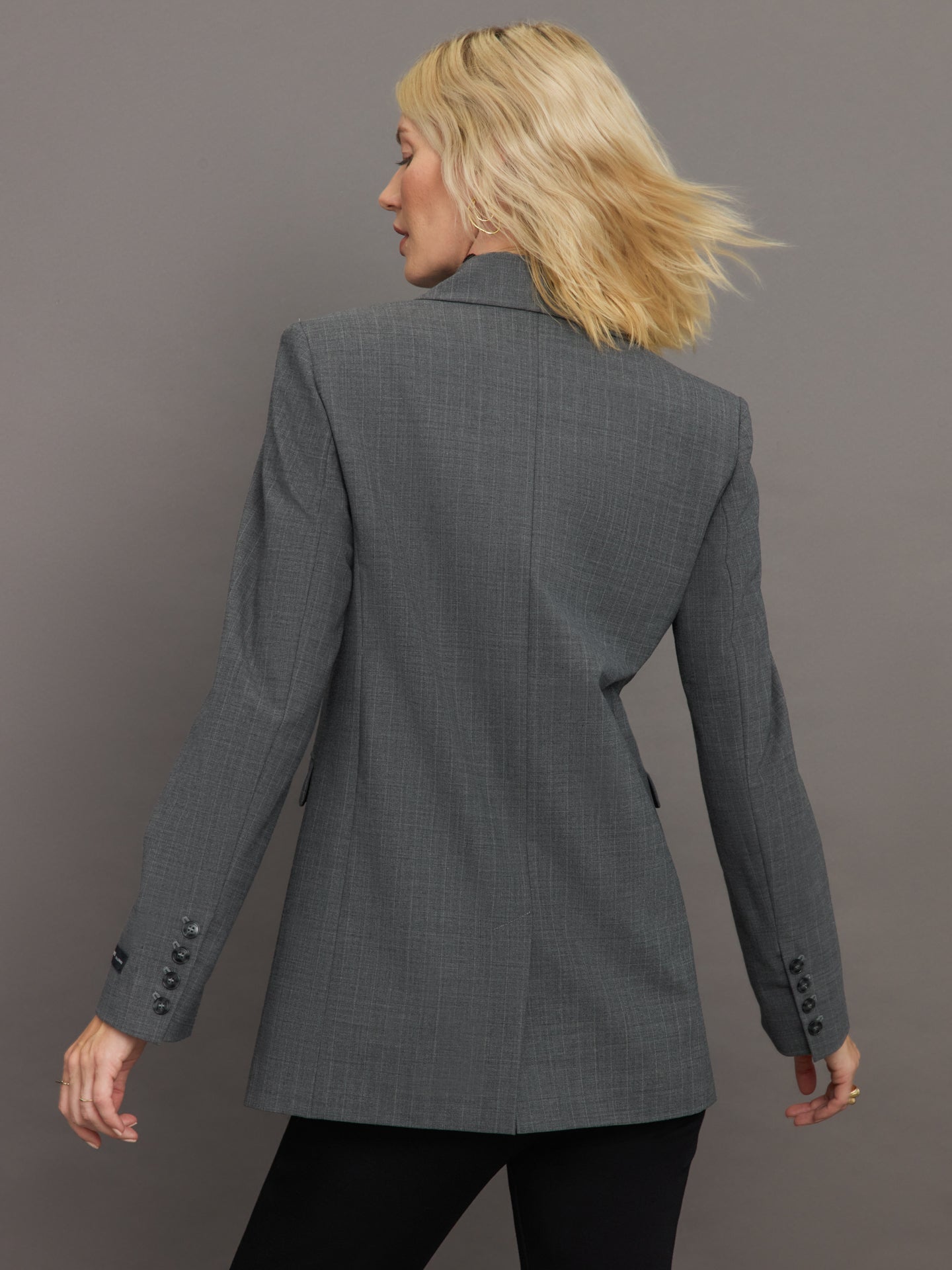 Lilith Blazer | Light Grey Pinstripe