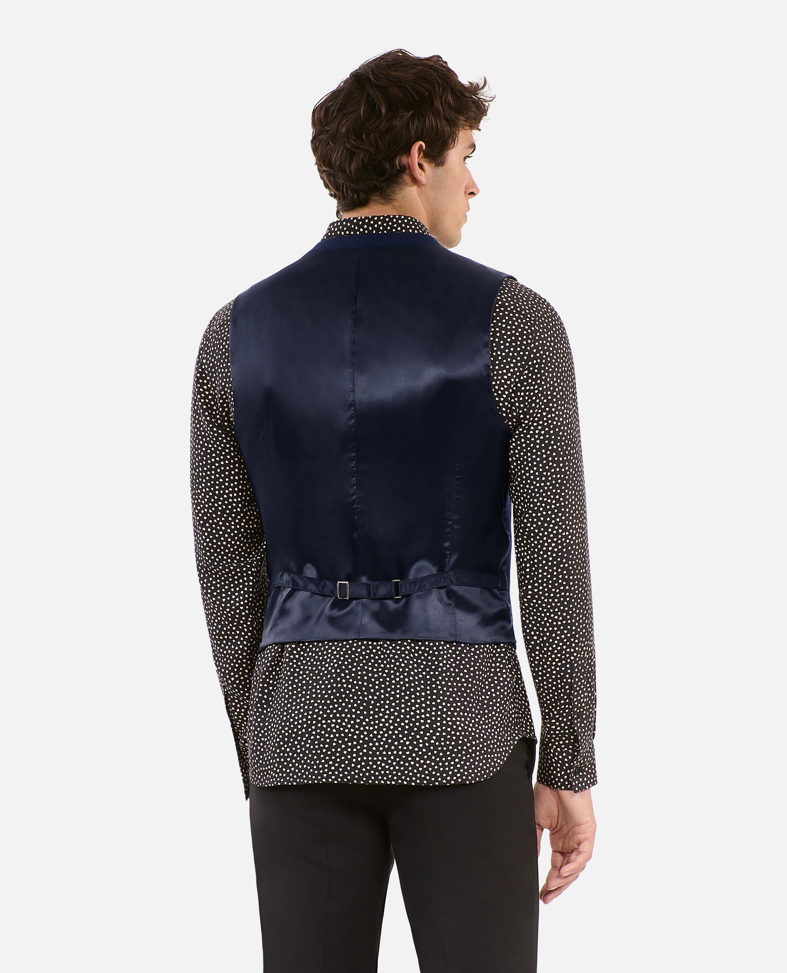 Blue Wool Blend Waistcoat | Men | Dark Navy