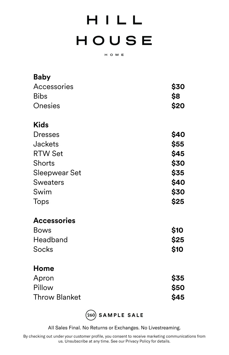 Price table