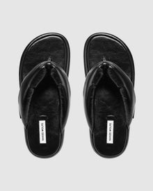 Womens | Hilary Leather Thong | Black