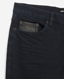 Slim Jeans With Leather Ticket Pocket | Men | Blue Black