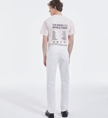 White Straight-Cut Jeans W/ Five Pockets | Men | Ecru