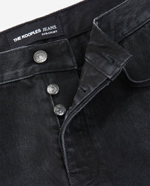 Straight-Cut Faded Retro Jeans | Men | Black Denim