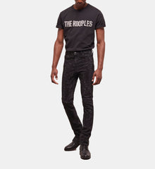 Slim-Fit Jeans With Rhinestones | Men | Black Washed