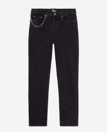 Straight Jeans With Chain | Men | Black Washed