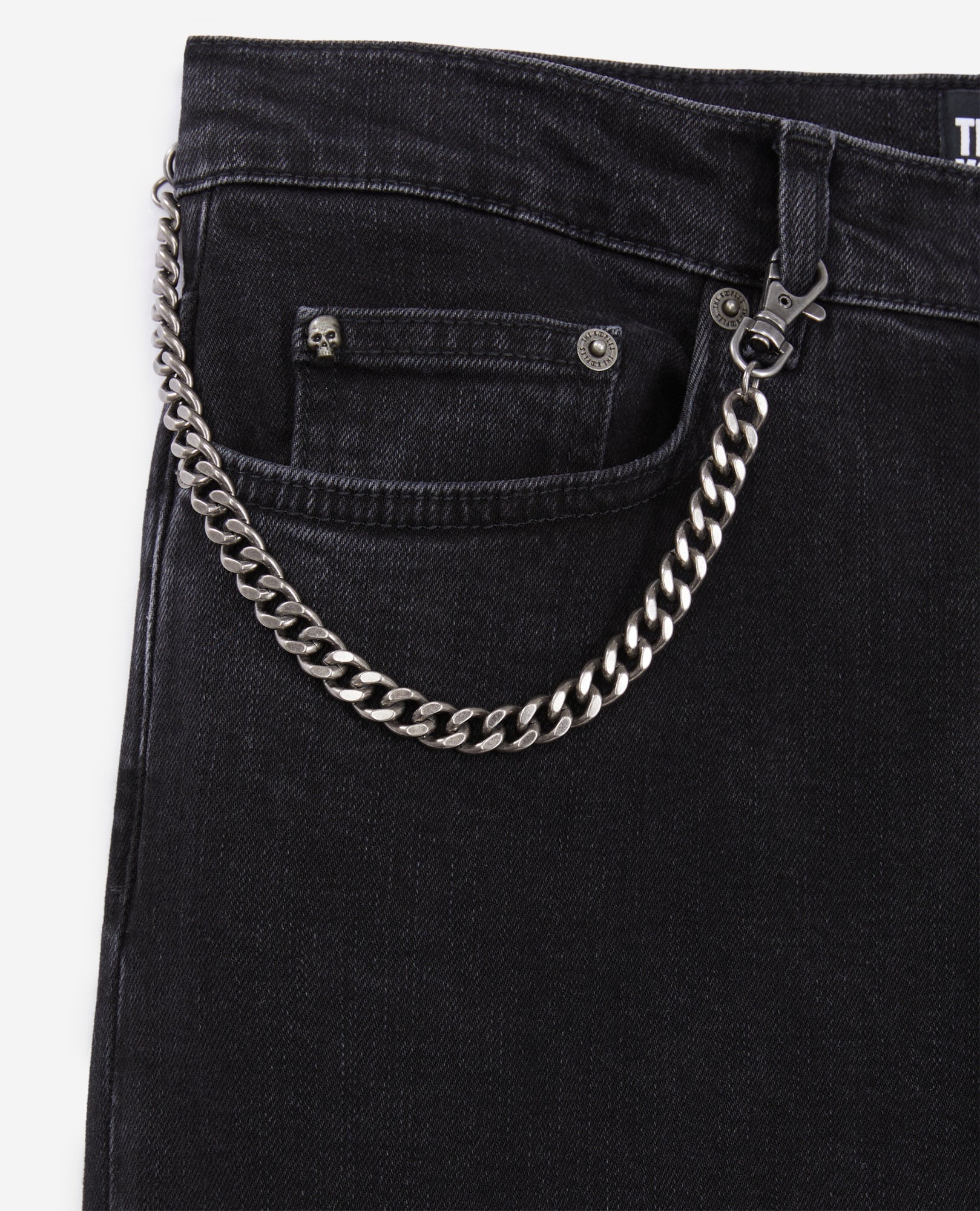 Straight Jeans With Chain | Men | Black Washed