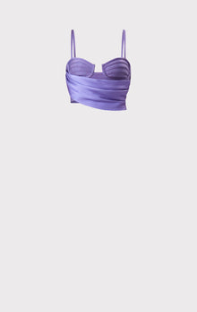 Draped Bustier S/L Top | Royal