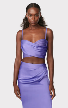 Draped Bustier S/L Top | Royal