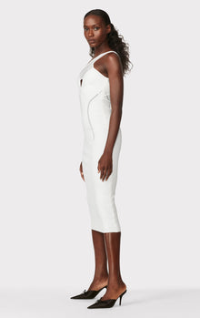 Hervé Léger X Law Roach Layered Sheer Intarsia Midi Dress | Alabaster