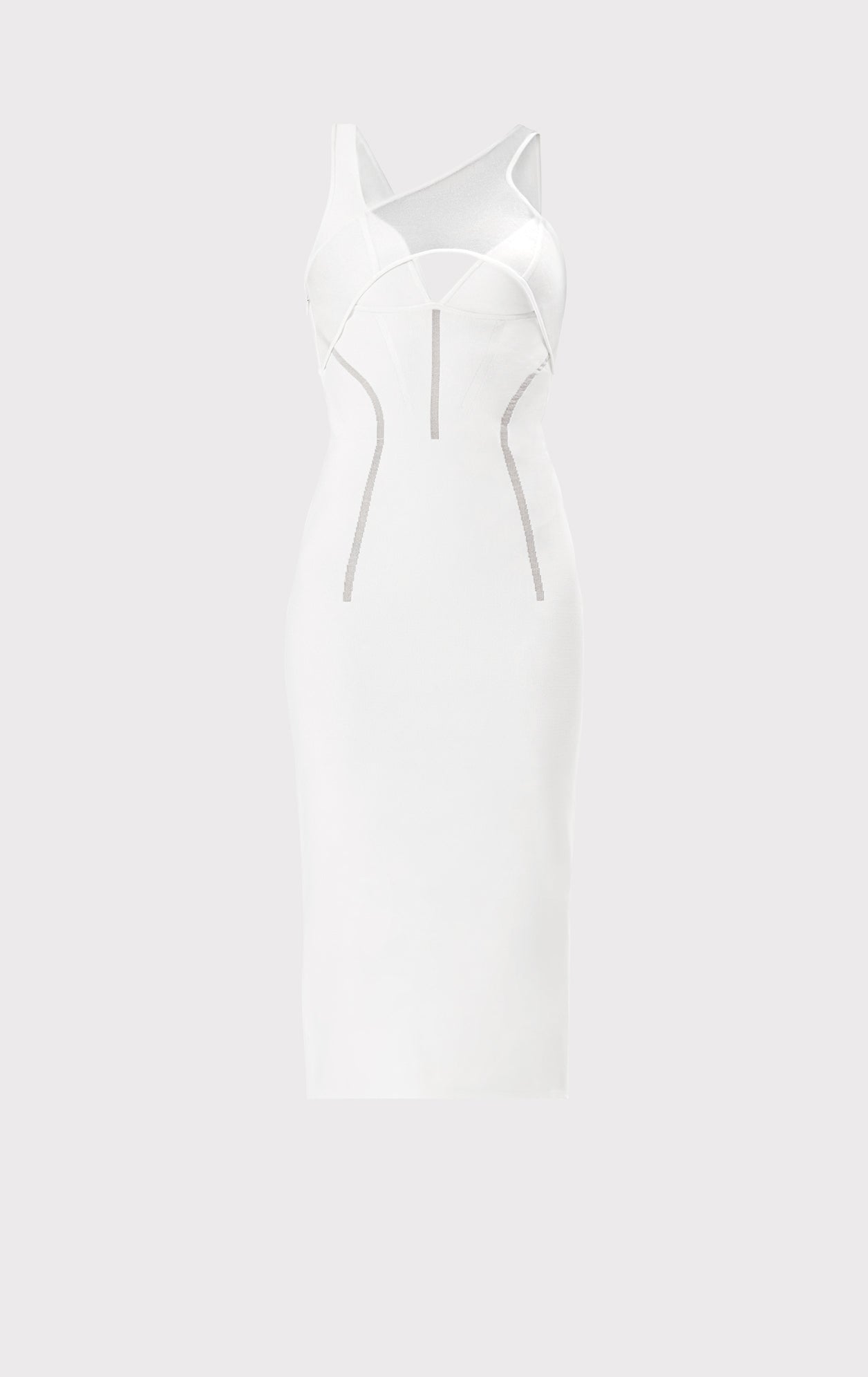 Hervé Léger X Law Roach Layered Sheer Intarsia Midi Dress | Alabaster