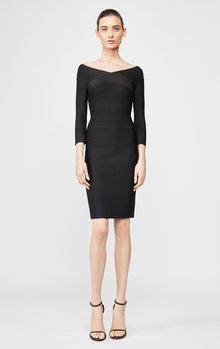 Icon Mini Portrait Dress | Black