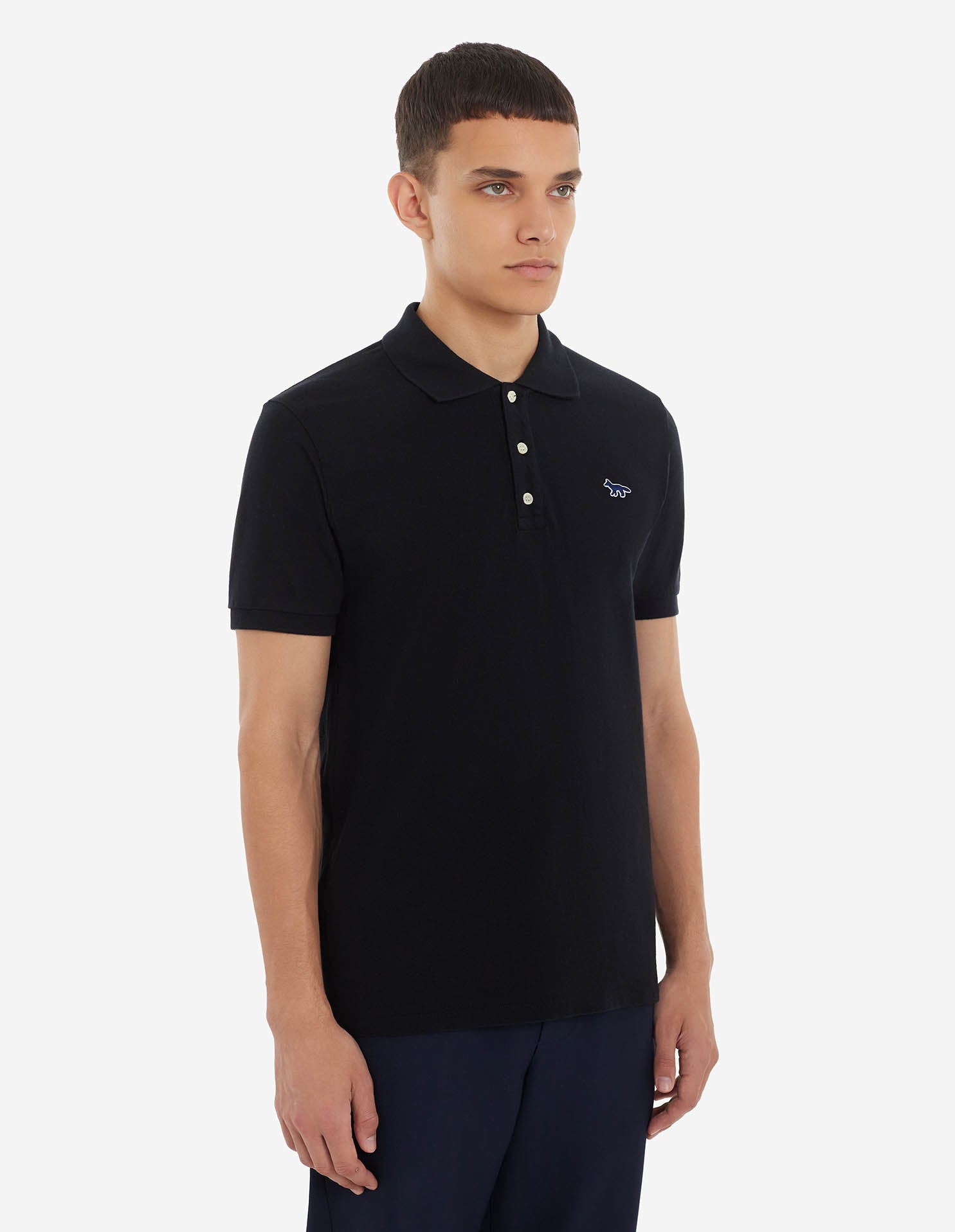 Mens | Navy Fox Patch Classic Polo | Black