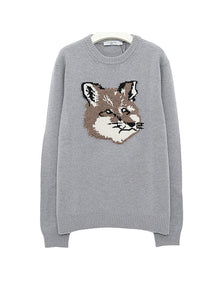 Mens | Big Fox Head Classic Pullover | Grey