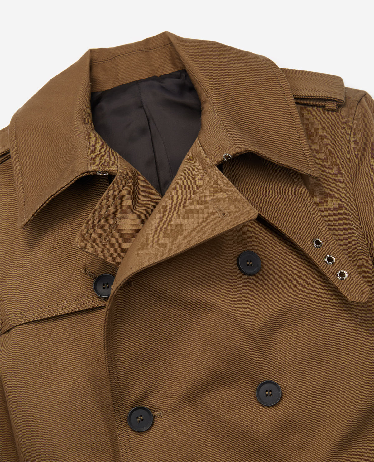 Double-Breasted Trench Coat In Cotton Twill | Men | Khaki Stone