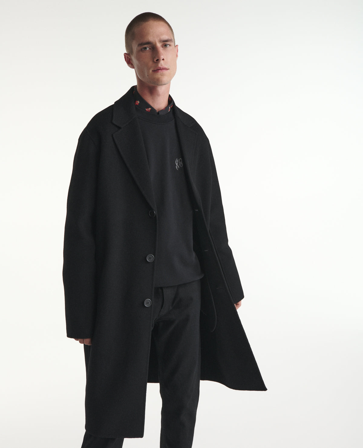 Double-Faced Wool Coat | Men | Black