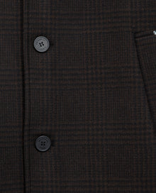 Long And Checked Coat | Men | Black Brown