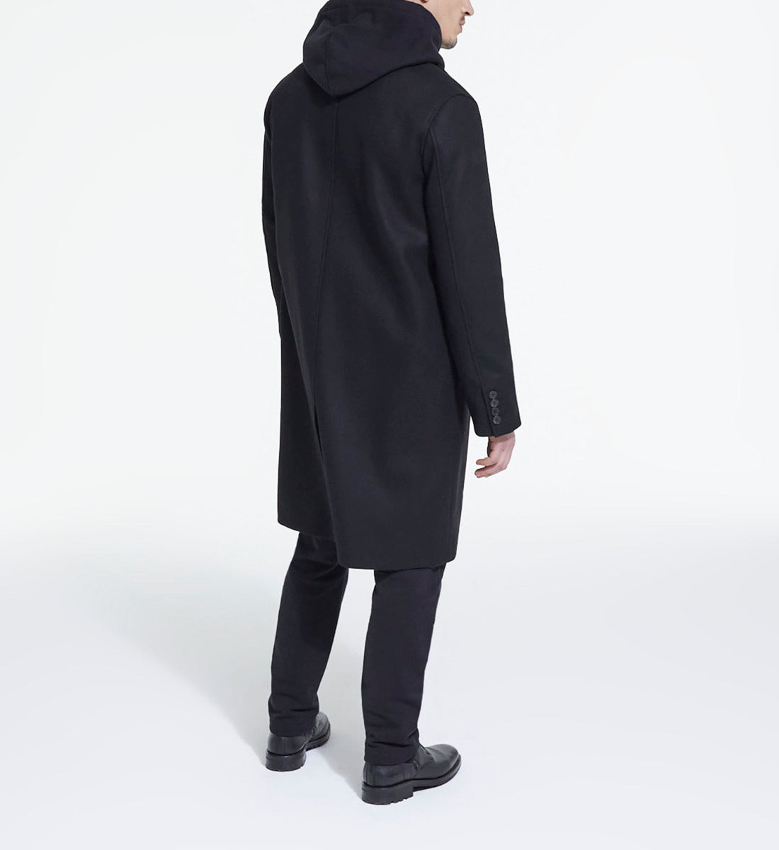 Long Wool Coat | Men | Black