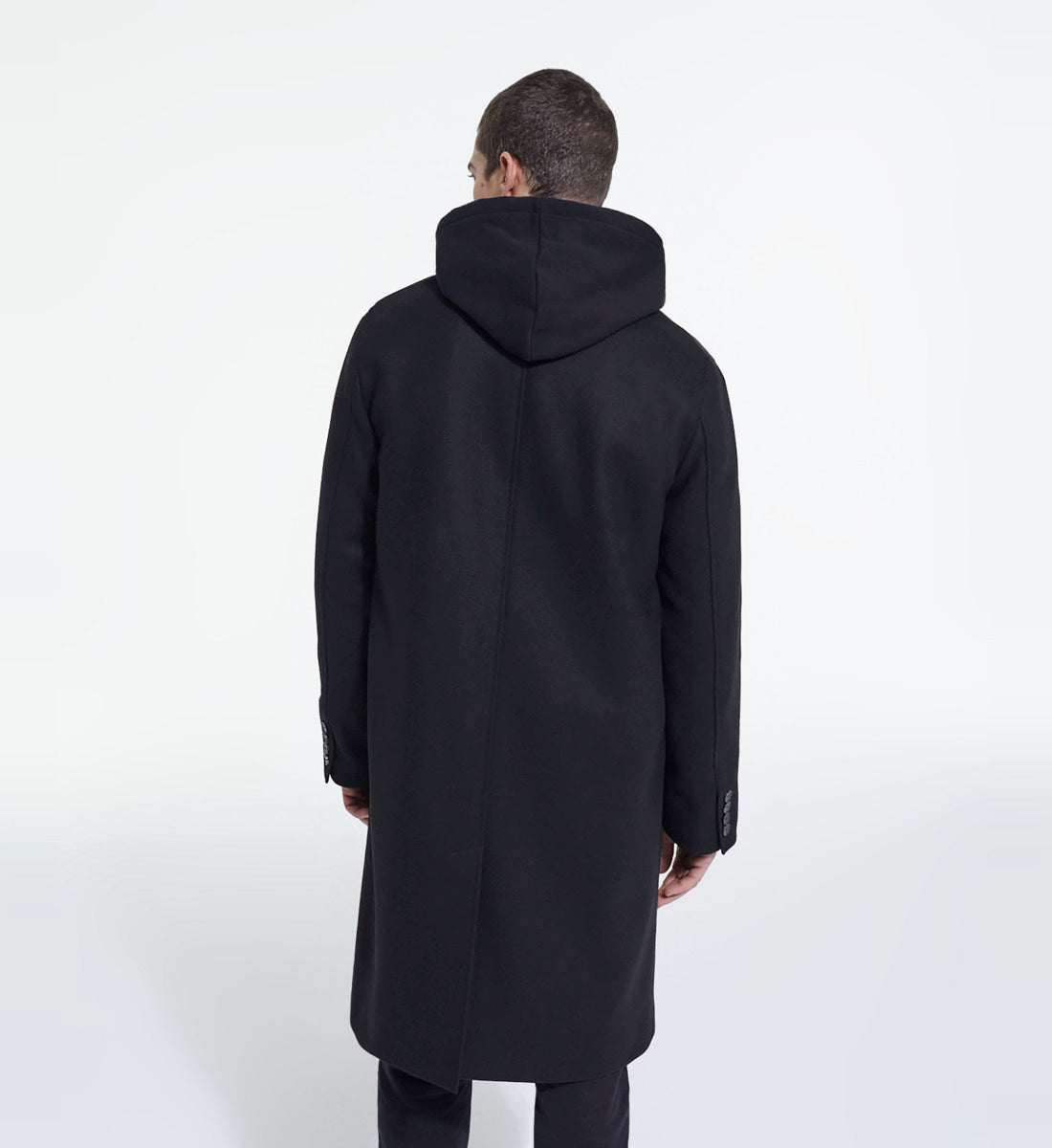 Long Wool Coat | Men | Black