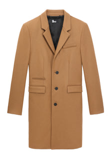 Long Coat In Wool Blend | Men | Camel