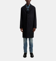 Long Coat In Wool Blend | Men | Black Grey