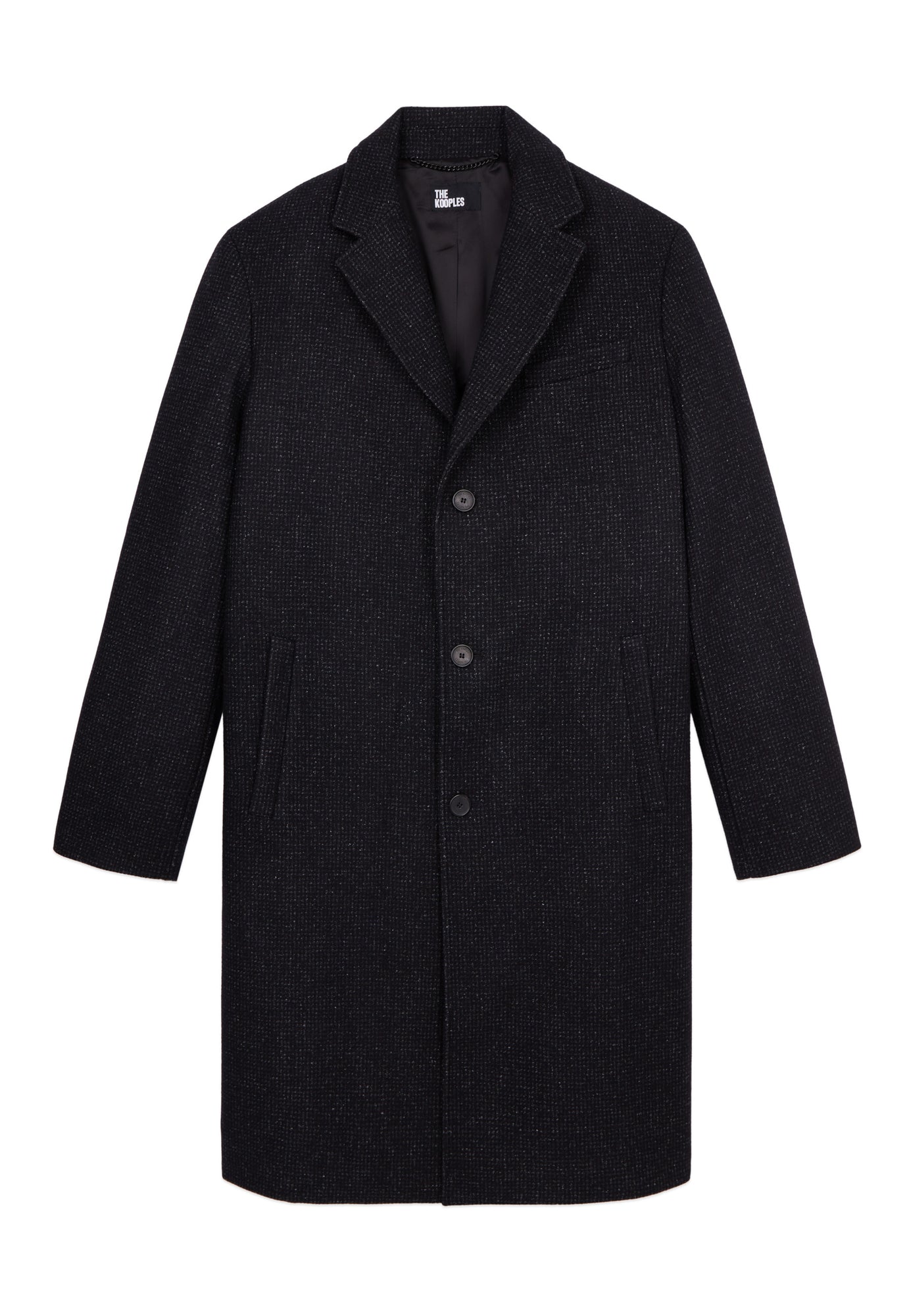 Long Coat In Wool Blend | Men | Black Grey