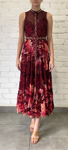 Hemant & Nandita | Aafa Long Dress | Red/Beige