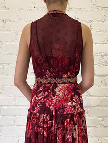 Hemant & Nandita | Aafa Long Dress | Red/Beige