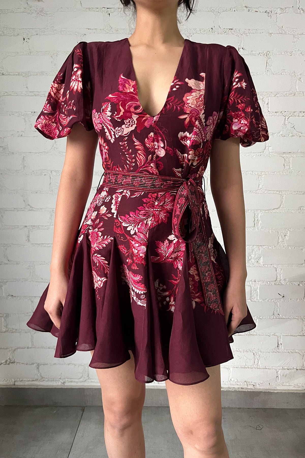 Short Dress | Red/Beige