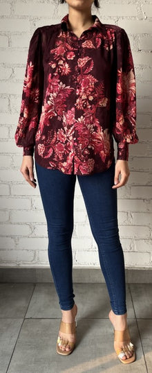 Hemant & Nandita | Aafa Boho Shirt | Red/Beige