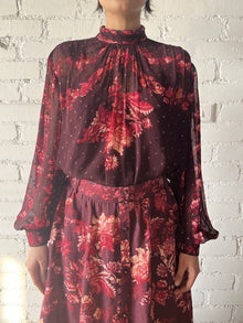 Hemant & Nandita | Aafa High-Neck Top | Red/Beige