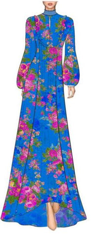Hemant & Nandita | Aara Long Dress | Blue