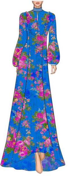 Hemant & Nandita | Aara Long Dress | Blue