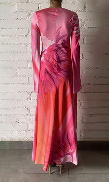 Womens | Abira Polyester Satin Lycra Long Dress | RE24 | Pink