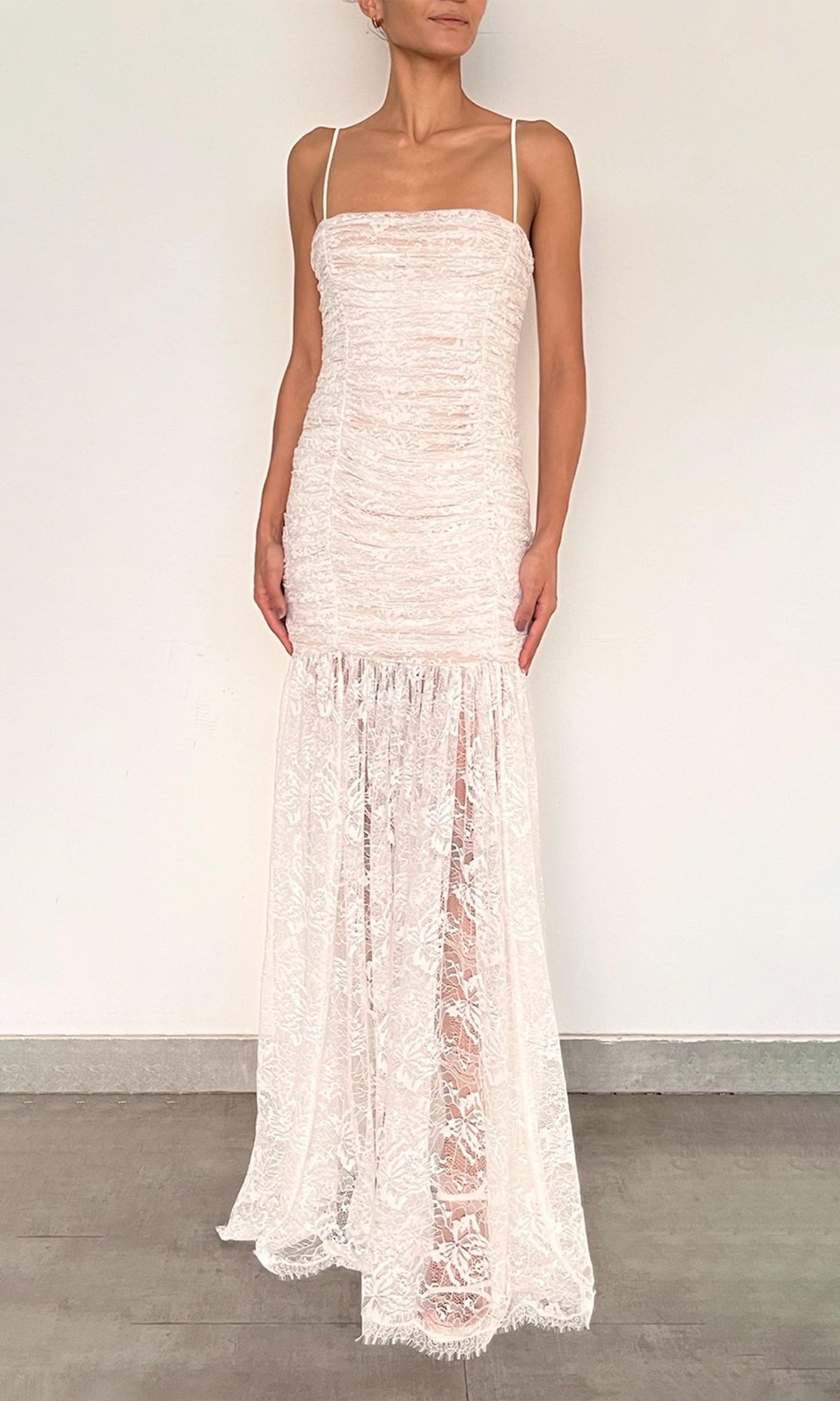 Womens | Adra Nylon Flower Maxi Dress | Off White