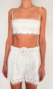 Hemant And Nandita | Adya Cotton Cambric Bandeau | Off White