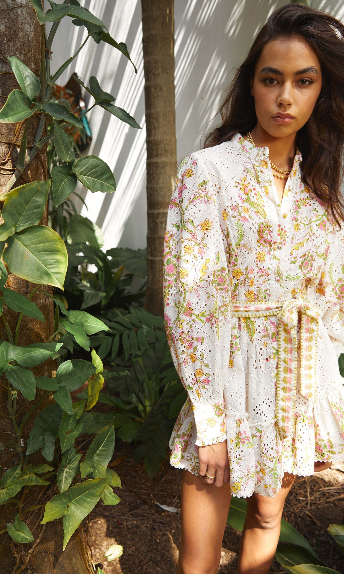 Womens | Aira Cotton Short Dress | Off White