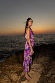 Smocked Halterneck Midi Dress | Multi