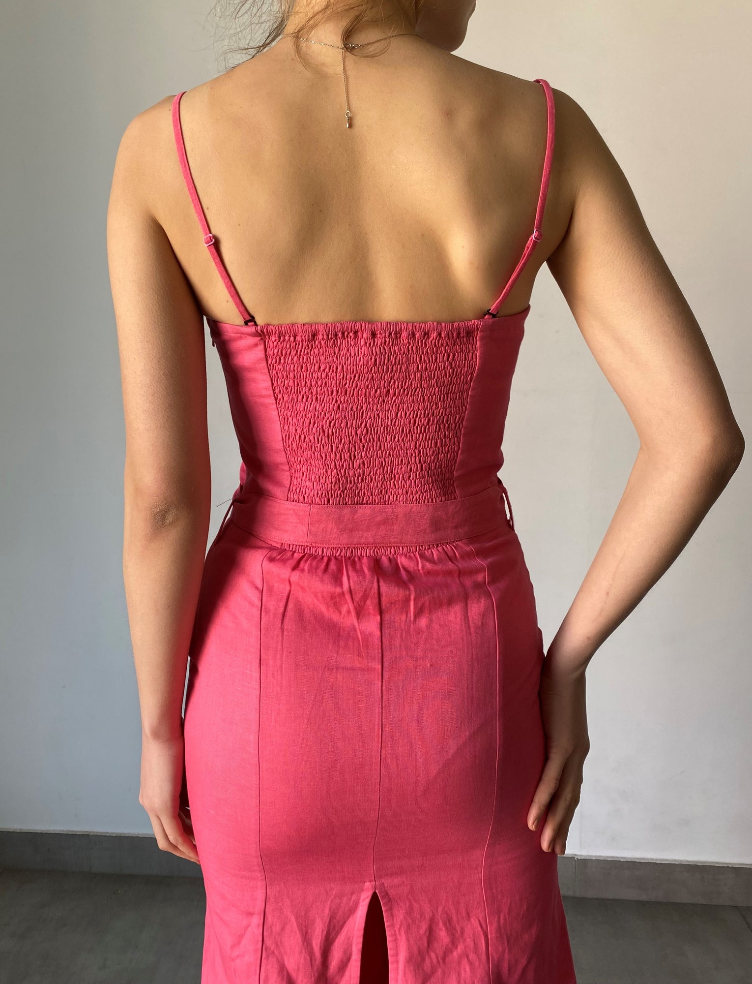 Hemant & Nandita | Anay Pin Midi Dress | Pink
