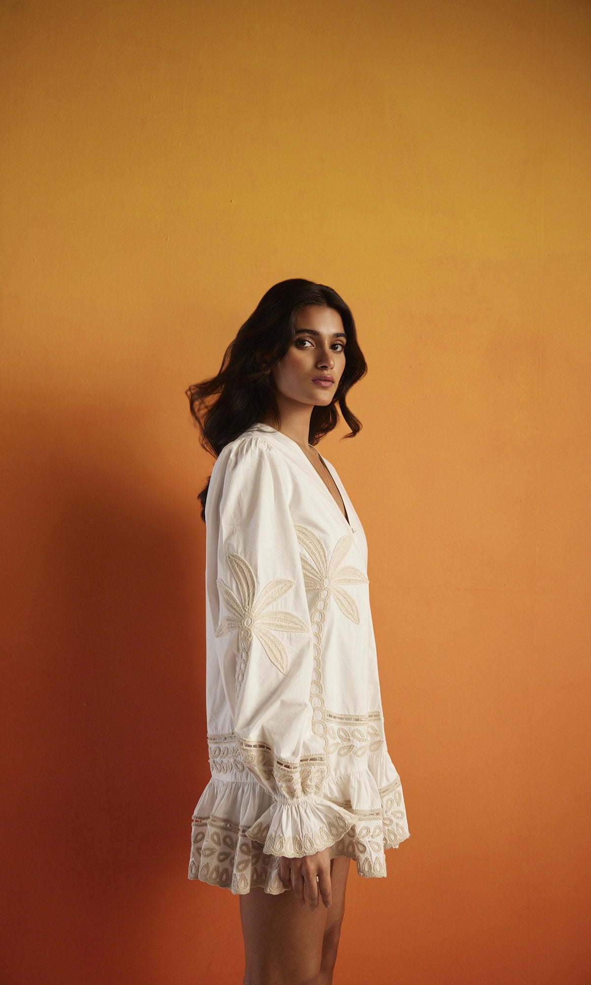 Womens | Ari Cotton Poplin Short Dress | White
