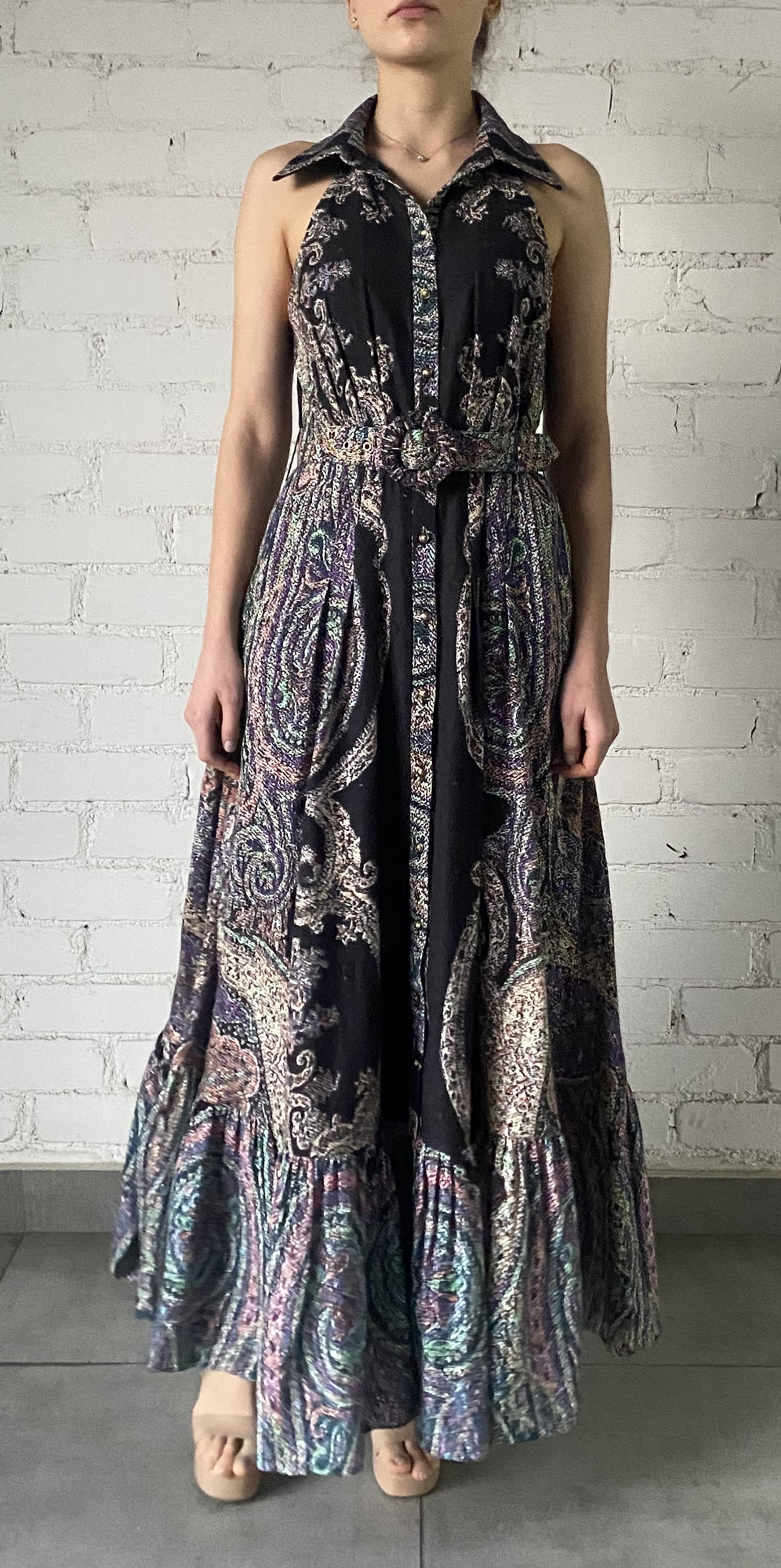 Hemant & Nandita | Arka Halter Long Dress | Black