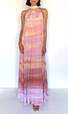 Womens | Asma Viscose Natural Crepe Back Ties Maxi Dress | Multi