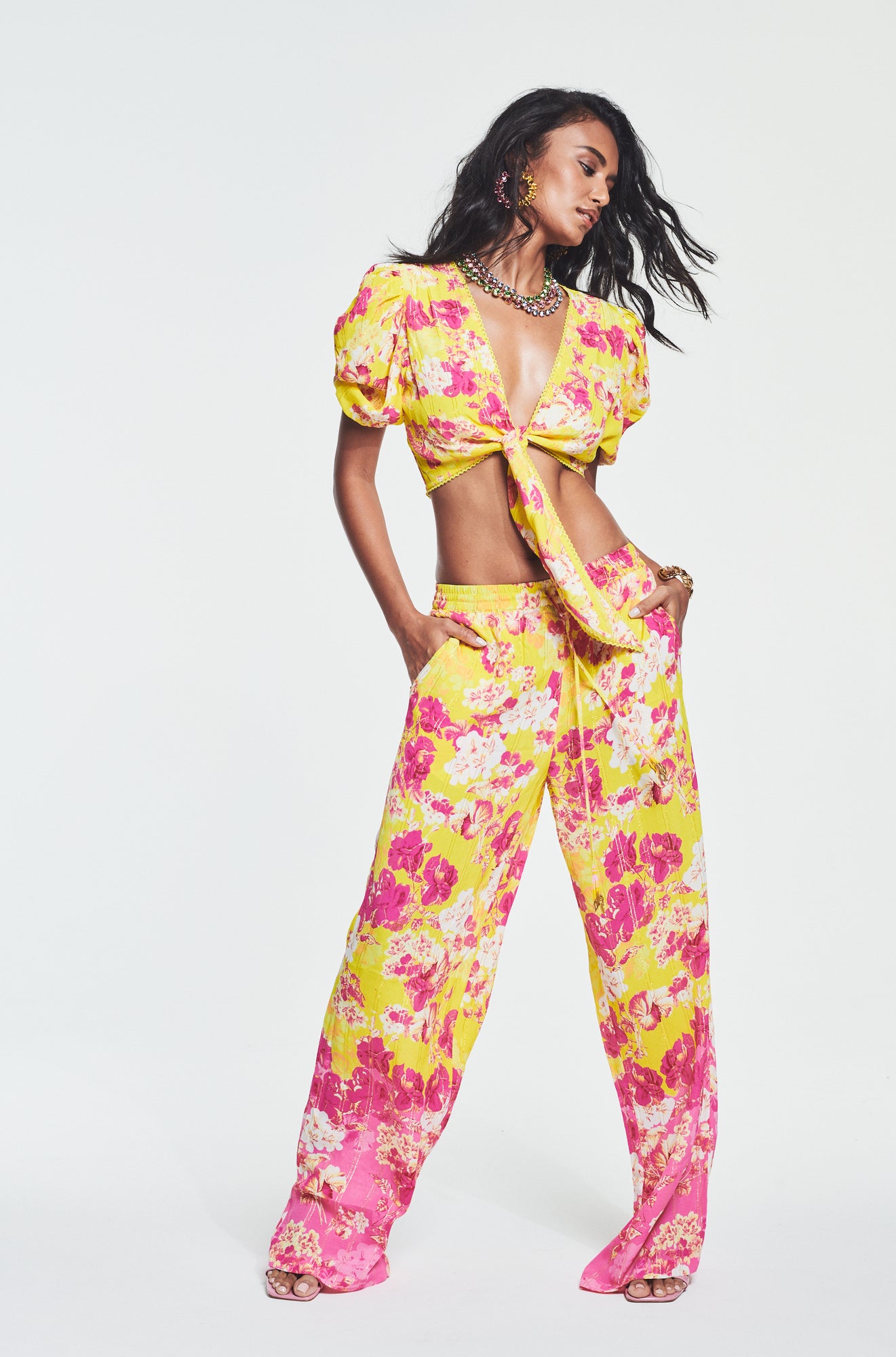 Hemant & Nandita | Auril Flared Pants | Yellow