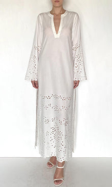 Womens | Bagh Organza Long Kaftan | White