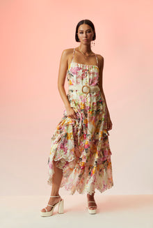 Hemant & Nandita | Charu Midi Dress | White Multi